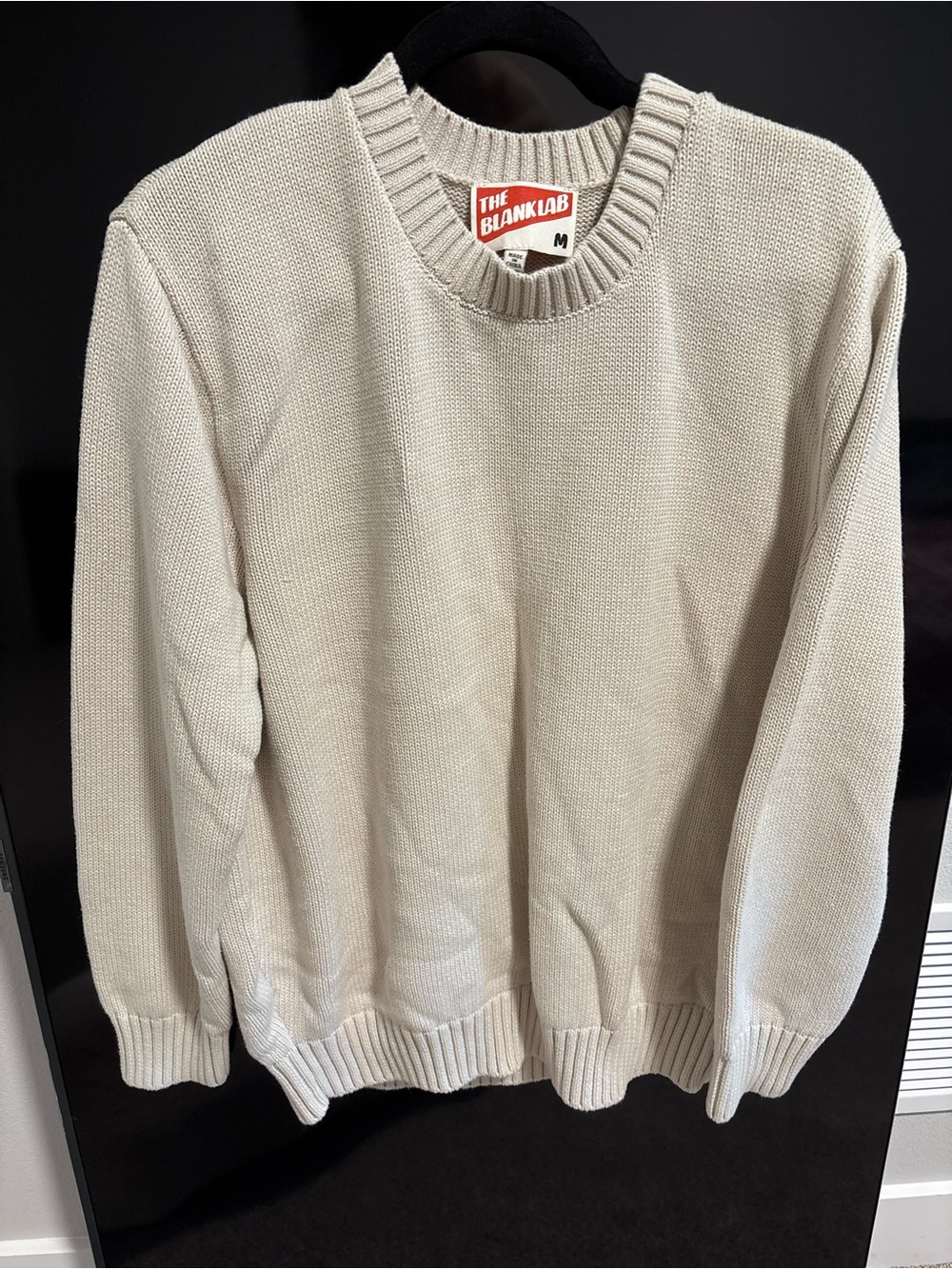 BlankLab Women’s Light Cream Crewneck Legging Sweater Medium